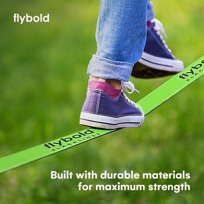 Flybold 57ft Slackline Kit - Slack Lines for Backyard for Kids and Adults with Tree Protectors, Carry Bag and Ratchet - Ninja Slackline Obstacle Course and Balance Rope for Core Strength Training - Image 5